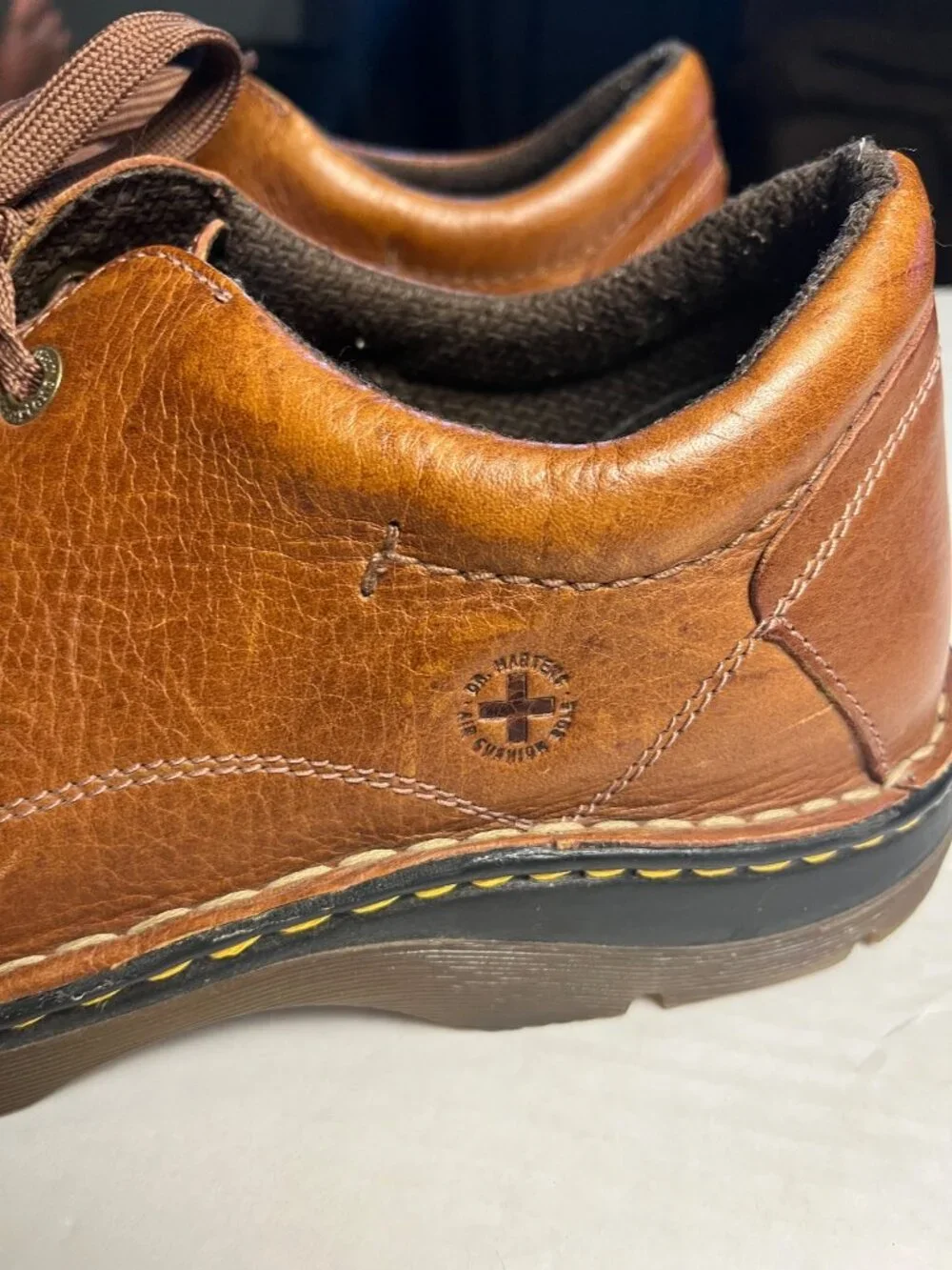 Dr. Martens Chunky Derby Oxford Shoes 12598 Brown Leather Lace-Up 13 VTG  Y2K